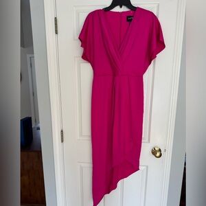 Joseph Ribkoff Hot Pink Asymmetrical Midi Dress